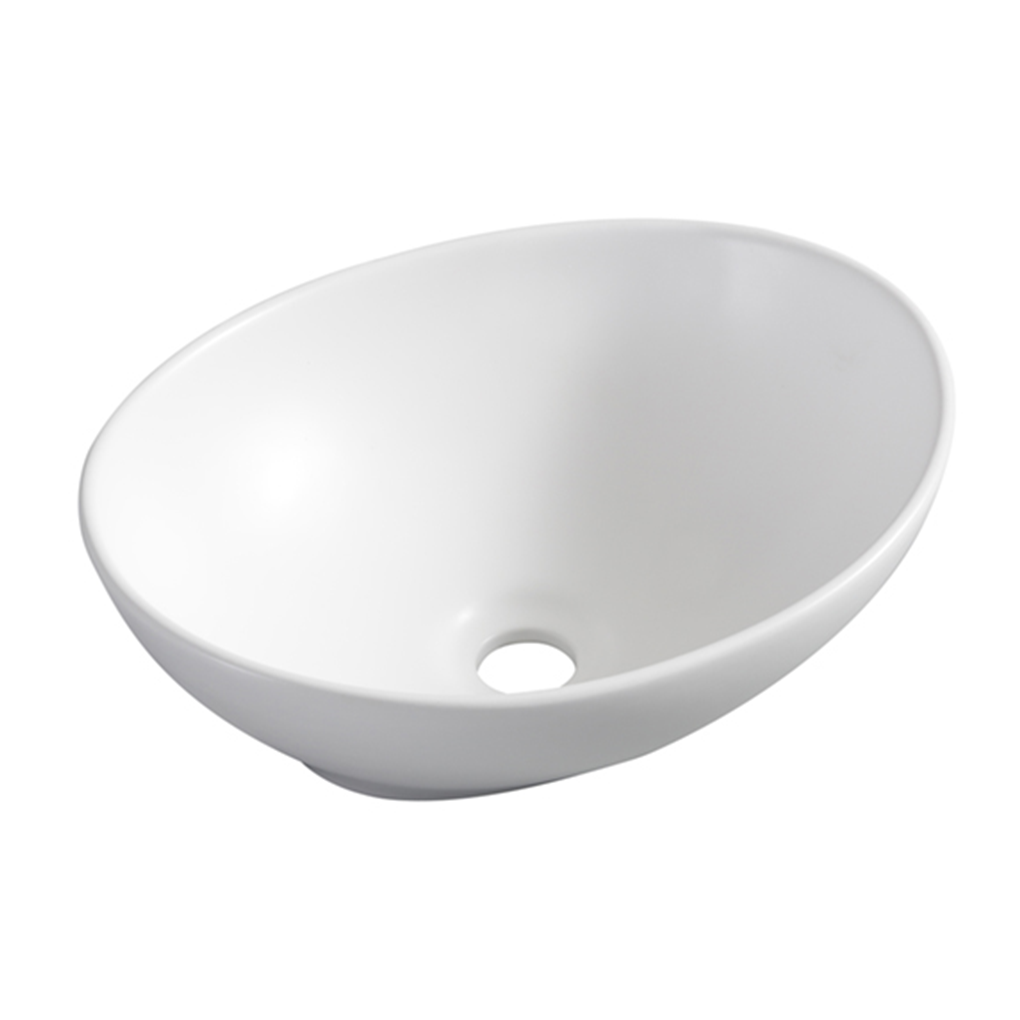 Wiesbaden Barco Waskom Ovaal Keramiek 40x33cm Mat Wit